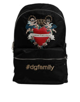 Dolce & Gabbana Black Nylon #DGFAMILY Embellished Backpack VULCANO Bag - Backpacks
