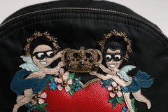 Dolce & Gabbana Black Nylon #DGFAMILY Embellished Backpack VULCANO Bag - Backpacks
