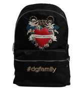 Dolce & Gabbana Black Nylon #DGFAMILY Embellished Backpack VULCANO Bag