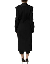 Dolce & Gabbana Black Nylon Double Breasted Coat Jacket - IT40|S