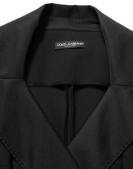 Dolce & Gabbana Black Nylon Double Breasted Coat Jacket - IT40|S