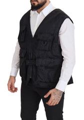 Dolce & Gabbana Black Nylon Full Zip Sleeveless Jacket - IT50 | L - Vests