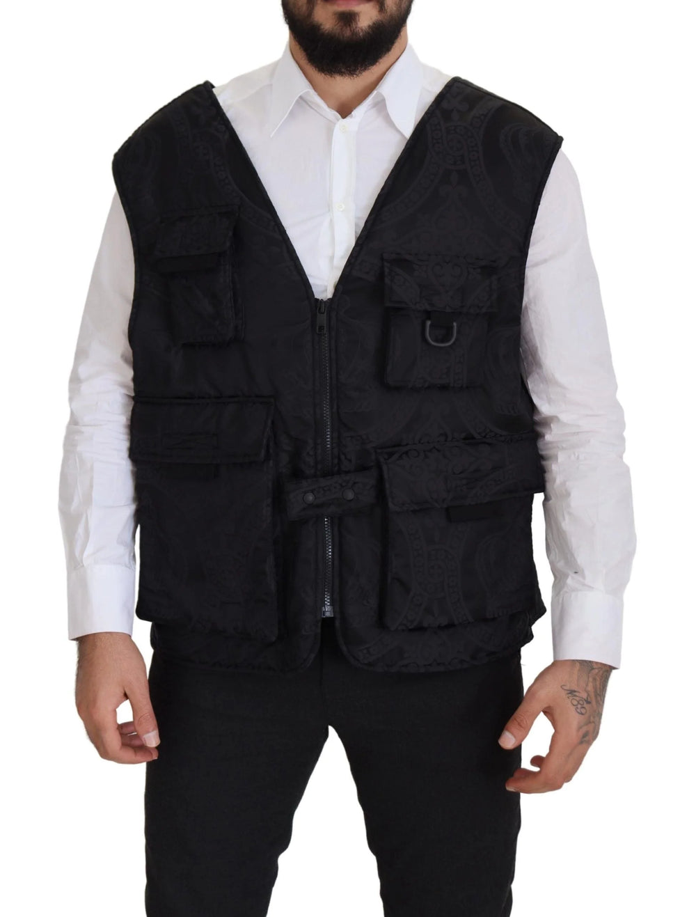 Dolce & Gabbana Black Nylon Full Zip Sleeveless Jacket - IT50 | L - Vests
