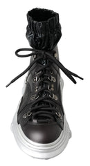 Dolce & Gabbana Black Nylon Galileo High Top Sneakers Shoes - EU41/US8