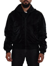 Dolce & Gabbana Black Nylon Hooded Full Zip Bomber Jacket - IT48 | M - Bomber Jackets