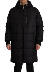 Dolce & Gabbana Black Nylon Hooded Parka Coat Winter Jacket - IT46 | S - Parkas