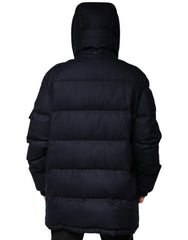 Dolce & Gabbana Black Nylon Hooded Puffer Men Coat Jacket - IT50 | L - Puffer Jackets