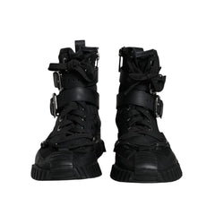 Dolce & Gabbana Black Nylon Lace-Up Boots - EU38/US8