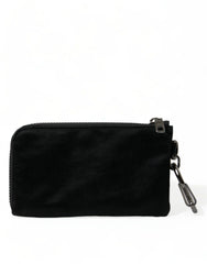 Dolce & Gabbana Black Nylon Logo Plaque Keyring Pouch Clutch Bag - Clutch Bags