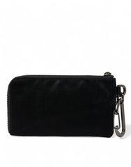 Dolce & Gabbana Black Nylon Logo Plaque Keyring Pouch Clutch Bag - Clutch Bags