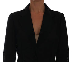 Dolce & Gabbana Black Nylon Net Blazer Jacket - IT44|L - Coats & Jackets