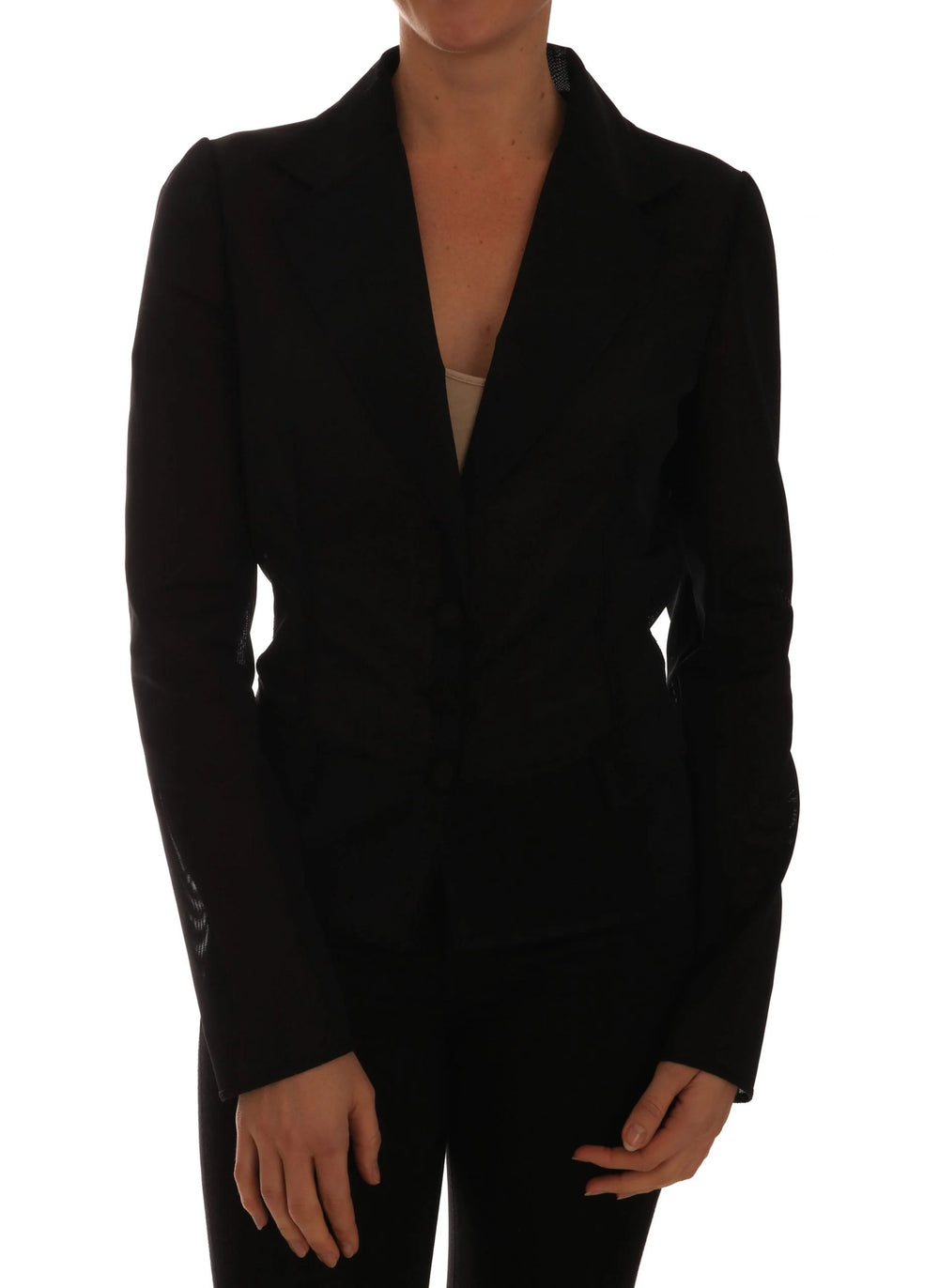 Dolce & Gabbana Black Nylon Net Blazer Jacket - IT44|L - Coats & Jackets