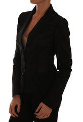 Dolce & Gabbana Black Nylon Net Blazer Jacket - IT44|L - Coats & Jackets