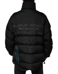 Dolce & Gabbana Black Nylon Puffer Men Full Zip Jacket - IT52 | XL - Puffer Jackets
