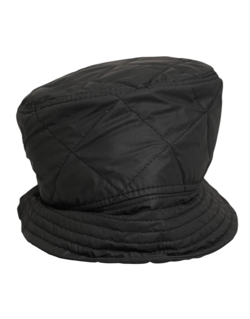 Dolce & Gabbana Black Nylon Quilted Bucket Men Capello Hat - 57 cm|S - Bucket Hats