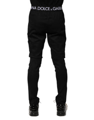 Dolce & Gabbana Black Nylon Skinny Men Jogger Pants - IT48 | M - Joggers