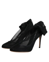 Dolce & Gabbana Black Nylon Stretch Mesh Sock Boots Shoes - EU37/US7 - Boots