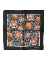 Dolce & Gabbana Black Orange Print Square Handkerchief Scarf