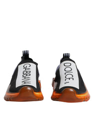 Dolce & Gabbana Black Orange Sorrento Slip On Sneakers Shoes - Sneakers