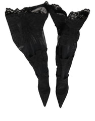 Dolce & Gabbana Black Over The Knee Sock Pumps Boots Shoes - EU37.5/US7