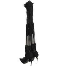 Dolce & Gabbana Black Over The Knee Sock Pumps Boots Shoes - EU37.5/US7