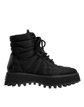 Dolce & Gabbana Black Padded Mid Calf Lace Up Boots Shoes - EU39/US6 - Boots
