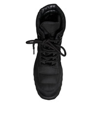 Dolce & Gabbana Black Padded Mid Calf Lace Up Boots Shoes - EU39/US6 - Boots
