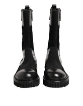 Dolce & Gabbana Black Patchwork Leather Mid Calf Boot Shoes - Boots