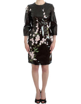 Dolce & Gabbana Black patent floral HANDPAINTED dress - IT42|M - Dresses