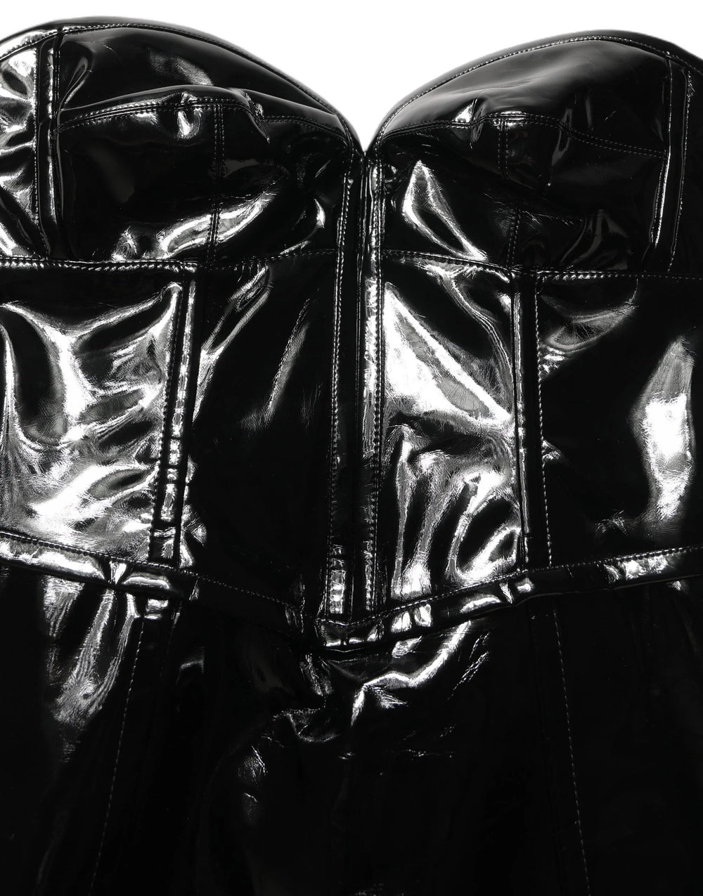 Dolce & Gabbana Black Patent Leather Corset Style Mini Dress