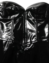 Dolce & Gabbana Black Patent Leather Corset Style Mini Dress
