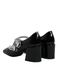 Dolce & Gabbana Black Patent Leather Crystal Mary Jane Pumps Shoes - EU35/US4.5