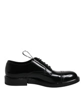 Dolce & Gabbana Black Patent Leather Derby Lace Up Formal Dress Shoes - Shoes