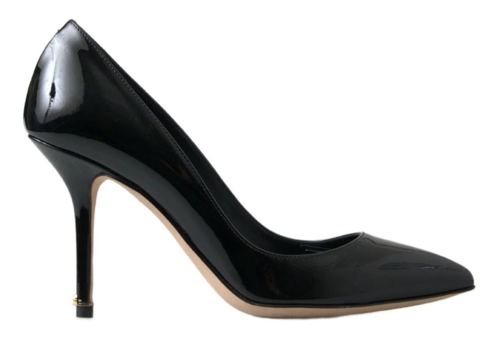 Dolce & Gabbana Black Patent Leather High Heels Pumps Shoes - Heels