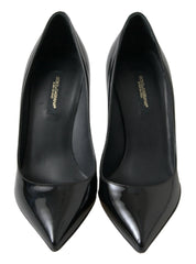 Dolce & Gabbana Black Patent Leather High Heels Pumps Shoes - Heels