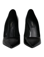 Dolce & Gabbana Black Patent Leather High Heels Pumps Shoes - EU37.5/US7 - Heels