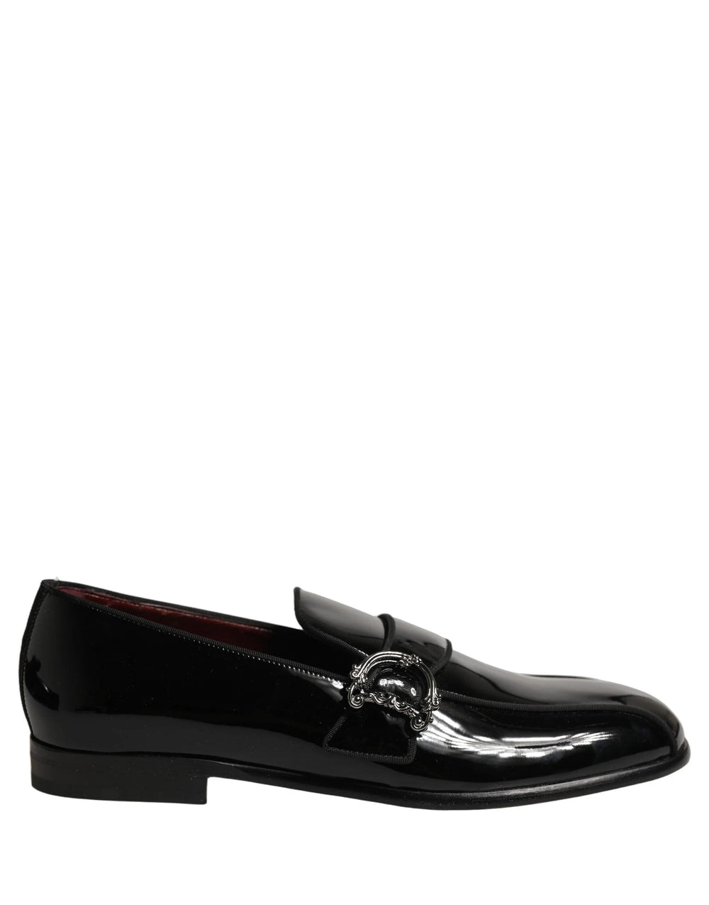 Dolce & Gabbana Black Patent Leather Men Loafers Shoes - EU44/US11