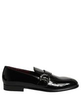 Mocasini Dolce & Gabbana din piele lăcuită neagră pentru bărbați - EU44/US11