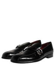 Dolce & Gabbana Black Patent Leather Men Loafers Shoes - EU44/US11