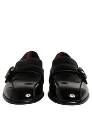 Dolce & Gabbana Black Patent Leather Men Loafers Shoes - EU44/US11