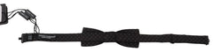 Dolce & Gabbana Black Pattern Silk Adjustable Neck Papillon Bow Tie - Neckties