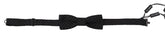 Dolce & Gabbana Black Pattern Silk Adjustable Neck Papillon Bow Tie - Neckties