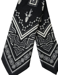 Dolce & Gabbana Black Patterned 100% Silk Adjustable Tie - Neckties