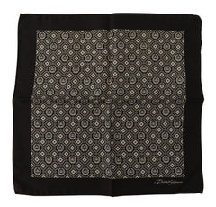 Dolce & Gabbana Black Patterned DG Logo Square Handkerchief Scarf - Scarves & Shawls