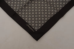 Dolce & Gabbana Black Patterned DG Logo Square Handkerchief Scarf - Scarves & Shawls