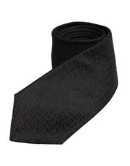 Dolce & Gabbana Black Patterned Silk Adjustable Necktie Tie - Neckties