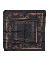 Dolce & Gabbana Black Patterned Square Foulard Scarf
