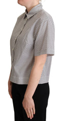 Dolce & Gabbana Black Polka Dot Collared Shirt White - IT42|M - Shirts