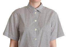 Dolce & Gabbana Black Polka Dot Collared Shirt White - IT42|M - Shirts