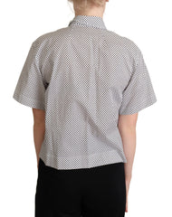 Dolce & Gabbana Black Polka Dot Collared Shirt White - IT42|M - Shirts